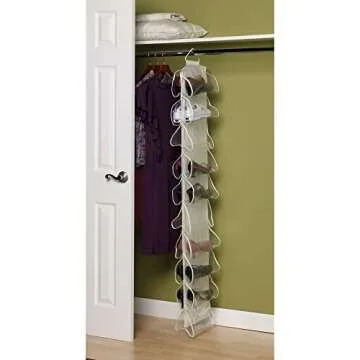 Hanging Shoe Storage Organizer - 20 Pockets - Canvas