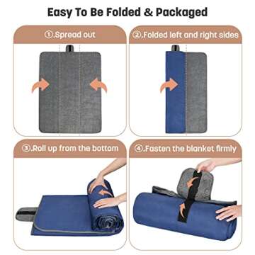 Tirrinia Waterproof Blanket with Sherpa Lining for Outdoor Fun