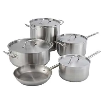 Winco Heavy-Duty Stainless Steel Stock Pot with Cover, 60 Quart