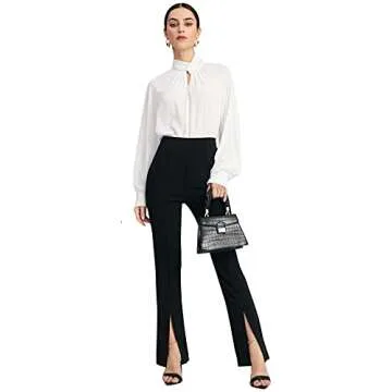 Elegant Flare Leg High Waist Pants for Women by WDIRARA