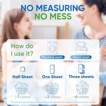 Diesetsr Laundry Detergent Sheets 150 Counts Travel Laundry Sheet CO-friendly, 300 Small Loads Plastic-Free Clothes Washing Soap-Fresh Linen