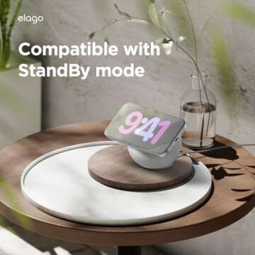 elago MS2 Charging Stand Compatible with MagSafe Charger - Premium Silicone, Compatible with iPhone ...