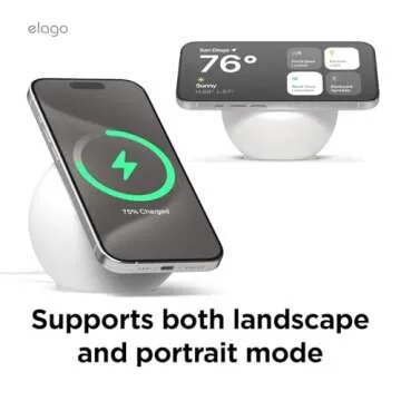 elago MS2 Charging Stand Compatible with MagSafe Charger - Premium Silicone, Compatible with iPhone 16/15/14/13/12 Series, Designed for MagSafe Stand [White] [Charging Cable Not Included]