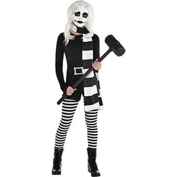 Alice The Psycho Costume - Women Large (12-14) Bewitching Black & White Outfit Perfect For Halloween...