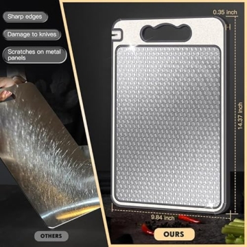 Stainless Steel Double Sided Cutting Board for Easy Cooking