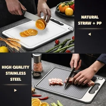 Stainless Steel Double Sided Cutting Board for Easy Cooking