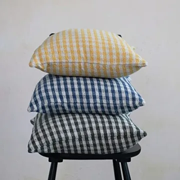 Eco-Friendly Creative Co-Op Gingham Pillow 18" x 18"