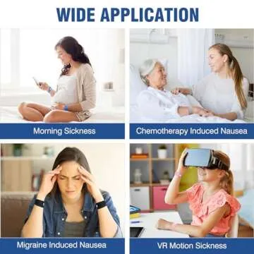 Hionfurt Motion Sickness Bands Anti Nausea Wristband for Adult and Kids Morning Sickness Relief for Pregnant Women Acupressure Nausea Relief for Car, Sea, Air Sickness - 1 Pair Pink