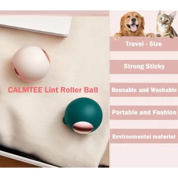 CALMTEE Pink Gold Reusable Portable Lint Roller Ball