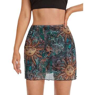 Floerns Women's Boho Mini Skirt - Stretchy and Stylish