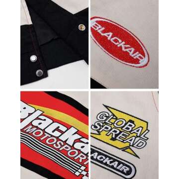 Vamtac Men's Varsity Jacket Vintage Letter Racer Oversized Baseball Bomber Unisex Streetwear Coats