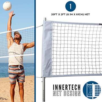 Franklin Sports Volleyball & Badminton Combo Set - Portable Backyard Volleyball & Badminton Net Set - Ball, Rackets + Birdie Included - Pro