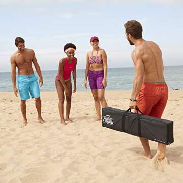 Franklin Sports Volleyball & Badminton Combo Set - Portable Backyard Volleyball & Badminton Net Set - Ball, Rackets + Birdie Included - Pro