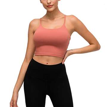 Willit Women's Padded Sports Bra Yoga Fitness Workout Running Shirts Athletic Bra Top Light Mahogany S