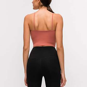 Willit Women's Padded Sports Bra Yoga Fitness Workout Running Shirts Athletic Bra Top Light Mahogany S