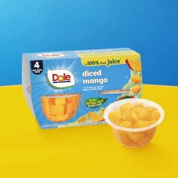 Dole Diced Mango in Juice - 24 Pack of 4 oz Cups