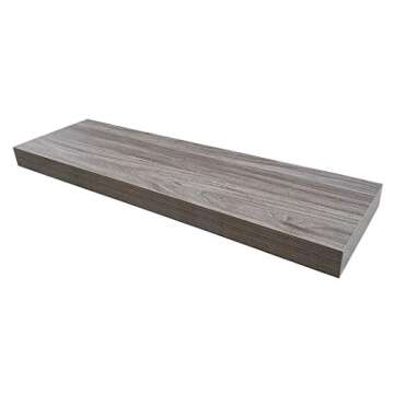 Homewell Wood Floating Shelves for Home Decoration, 36"x9.25"x2", Grey