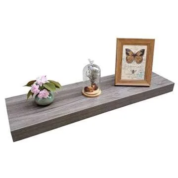 Homewell Wood Floating Shelves for Home Decoration, 36"x9.25"x2", Grey