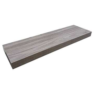 Homewell Wood Floating Shelves for Home Decoration, 36"x9.25"x2", Grey