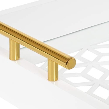Chic Kate and Laurel Caspen Decorative Tray in Gold and White