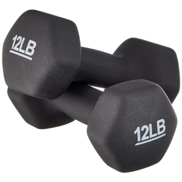 Amazon Basics Neoprene Hexagon Dumbbells 12 lb Set
