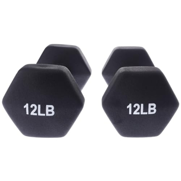 Amazon Basics Neoprene Hexagon Dumbbells 12 lb Set