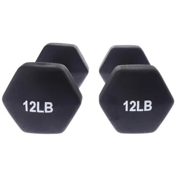 Amazon Basics Neoprene Hexagon Dumbbells 12 lb Set