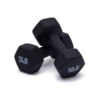 Amazon Basics Neoprene Hexagon Dumbbells 12 lb Set