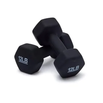 Amazon Basics Neoprene Hexagon Dumbbells 12 lb Set