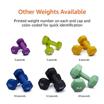 Amazon Basics Neoprene Hexagon Dumbbells 12 lb Set