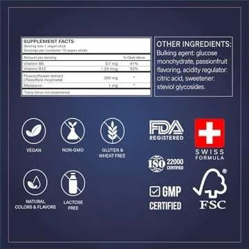 TRAVELSANA Sleep Well | Natural Sleep Aid with Passionflower & Melatonin for Jet Lag Relief | 10 Fas...