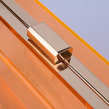 WEDDINGHELPER Women Crossbody Shoulder Bag Evening Clutch Purse Acrylic Clear Jelly Box with 2 Removable Chain Purse (Orange)