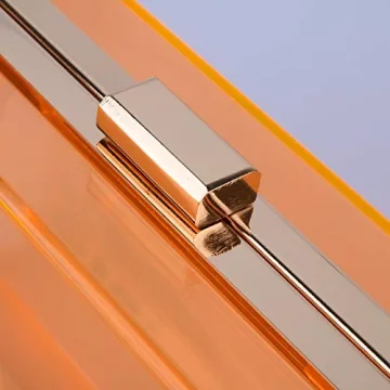 WEDDINGHELPER Women Crossbody Shoulder Bag Evening Clutch Purse Acrylic Clear Jelly Box with 2 Removable Chain Purse (Orange)