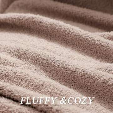 bearberry Super Soft Fluffy Throw Blanket Lightweight Cozy Warm Throw Blankets for Couch Bed Sofa All Season (Beige, 50”x60”)