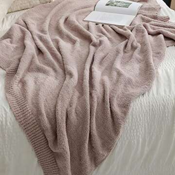 bearberry Super Soft Fluffy Throw Blanket Lightweight Cozy Warm Throw Blankets for Couch Bed Sofa All Season (Beige, 50”x60”)