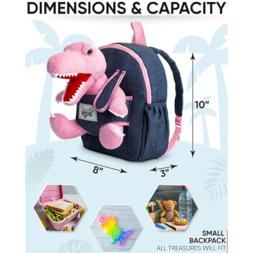 Naturally KIDS Toddler Dinosaur Backpack for Kids