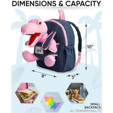 Naturally KIDS Toddler Dinosaur Backpack for Kids