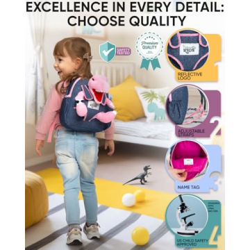 Naturally KIDS Toddler Dinosaur Backpack for Kids