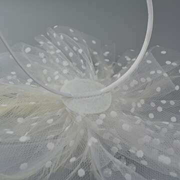 DRESHOW Fascinators Hat Flower Mesh Ribbons Feathers on a Headband and a Clip Tea Party Headwear for Girls and Women