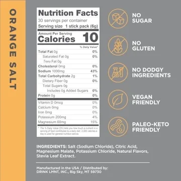 LMNT Zero Sugar Electrolytes - Orange Salt | Drink Mix | 30-Count