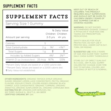 Mama Bear Organic Kids Vitamin D3 Gummies - 80 Count