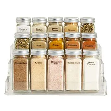 Talented Kitchen 125-Pack Spice Labels Stickers, Clear Spice Jar Labels Preprinted for Seasoning Herbs, Kitchen Spice Rack Organization, Water Resistant (Black)