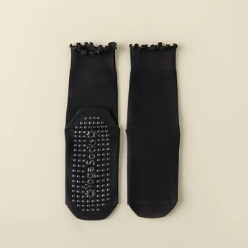 Ceoon 3 Pairs Non-slip Ruffle Pilates Socks for Women