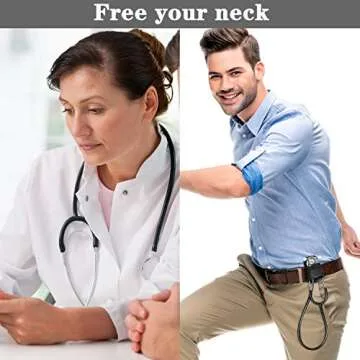 BBTO Artificial Leather Stethoscope Holder Handmade Stethoscope Hip Holder with Clip to Protect from Neck Carrying or Loss for Holding Your Stethoscope (2)