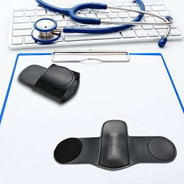 BBTO Artificial Leather Stethoscope Holder Handmade Stethoscope Hip Holder with Clip to Protect from Neck Carrying or Loss for Holding Your Stethoscope (2)