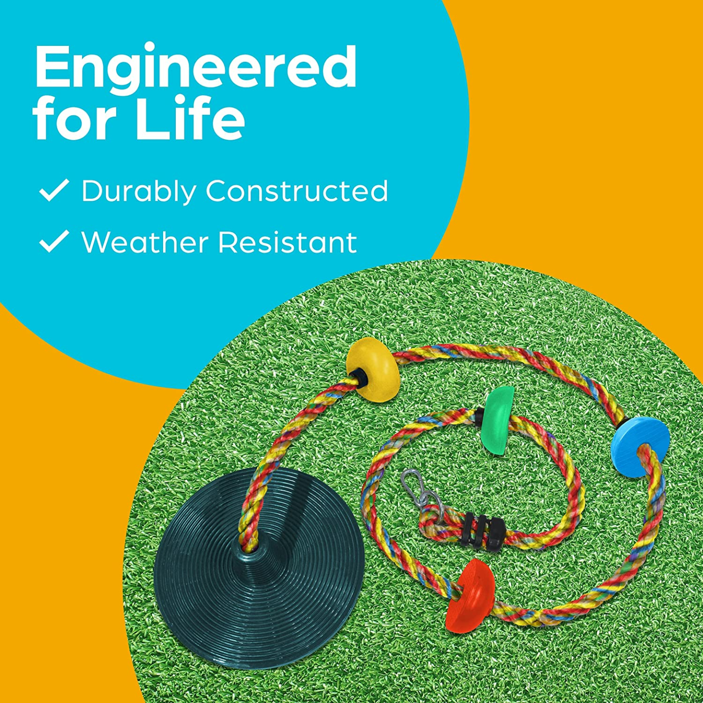 Jungle Gym Tree Swing - Disc Seat & Climbing Rope Set