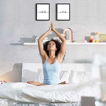 Framed Inhale Exhale Art Prints - Mindfulness Decor Set