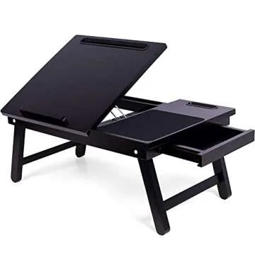 BIRDROCK HOME Laptop Bed Tray with Storage and Adjustable Tilt