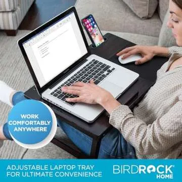 BIRDROCK HOME Laptop Bed Tray with Storage and Adjustable Tilt