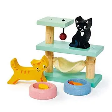 Tender Leaf Toys Pet Cats Set – Creative Dollhouse Accessory